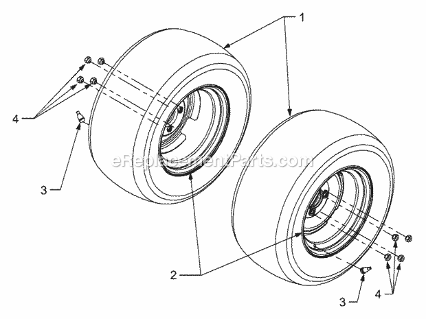 Rear Wheels Diagram and Parts List for GT3235 14A-692-710 Cub Cadet Lawn Tractor